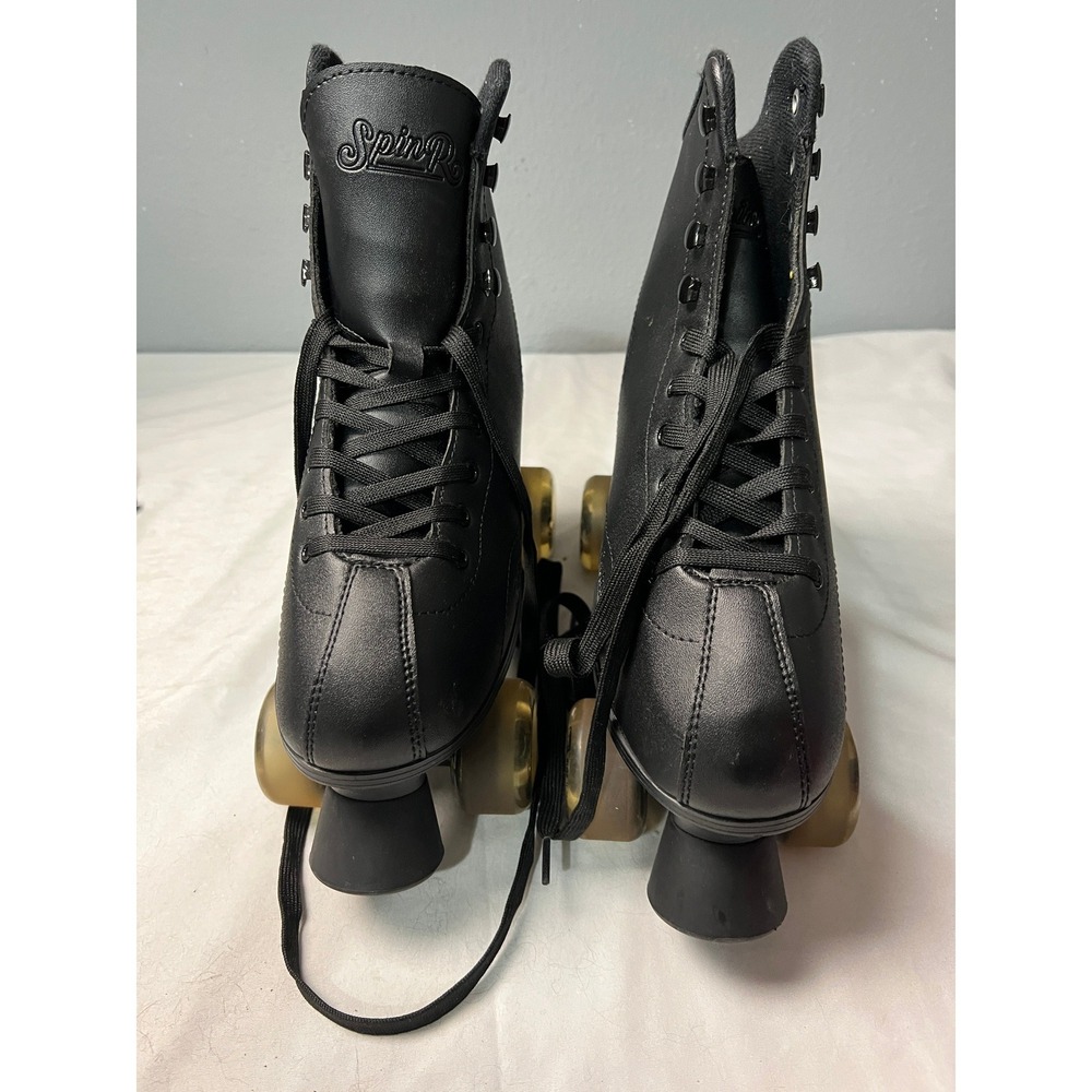 Roller Derby Spin R Black Quad Roller Skates Mens Size 10 5074-8081 High‎ Top